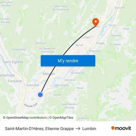 Saint-Martin-D'Hères, Etienne Grappe to Lumbin map