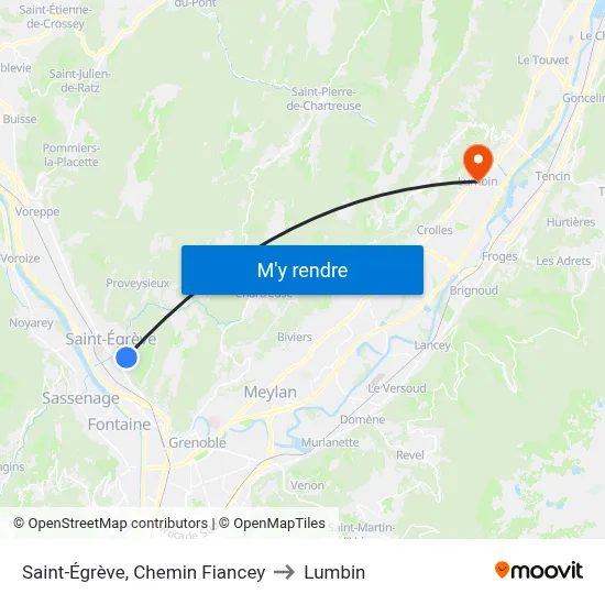 Saint-Égrève, Chemin Fiancey to Lumbin map