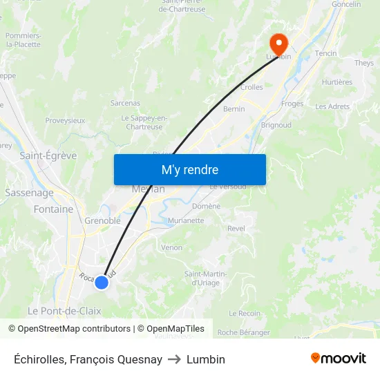 Échirolles, François Quesnay to Lumbin map