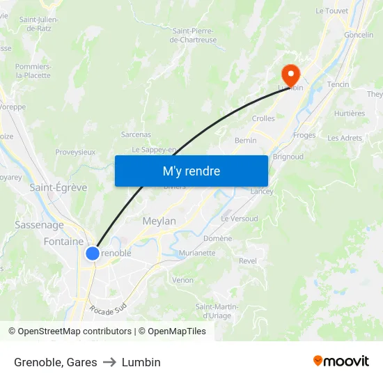 Grenoble, Gares to Lumbin map