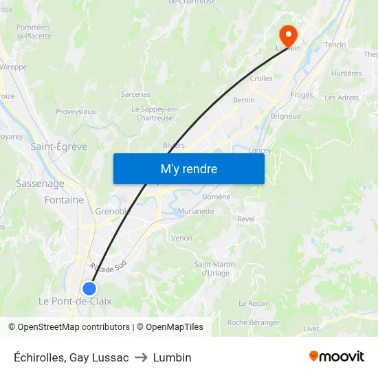 Échirolles, Gay Lussac to Lumbin map