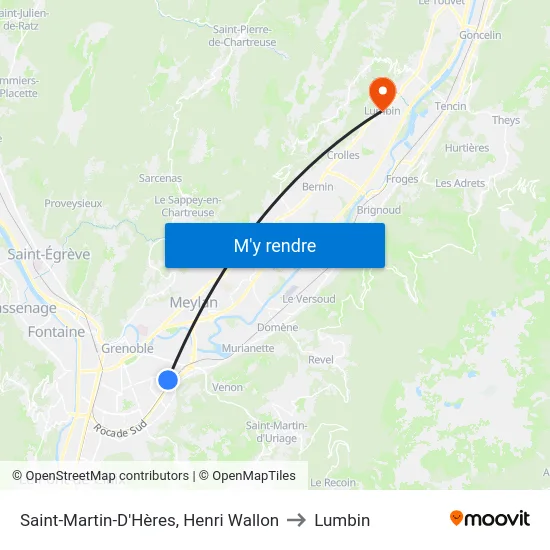 Saint-Martin-D'Hères, Henri Wallon to Lumbin map
