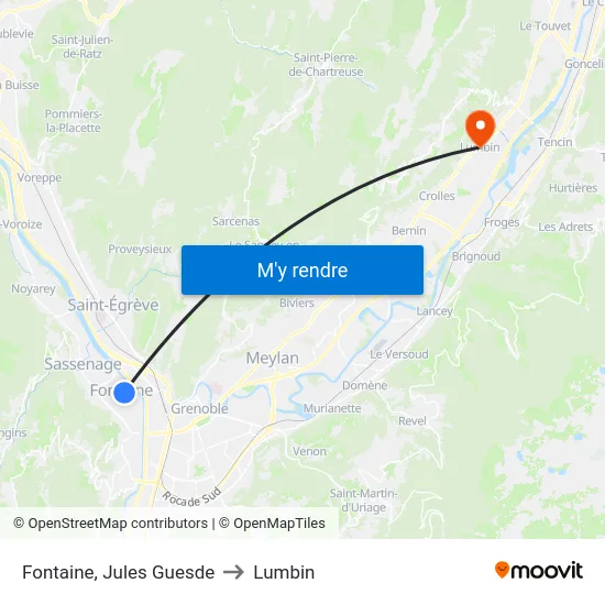 Fontaine, Jules Guesde to Lumbin map