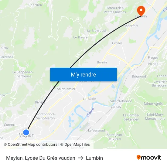 Meylan, Lycée Du Grésivaudan to Lumbin map