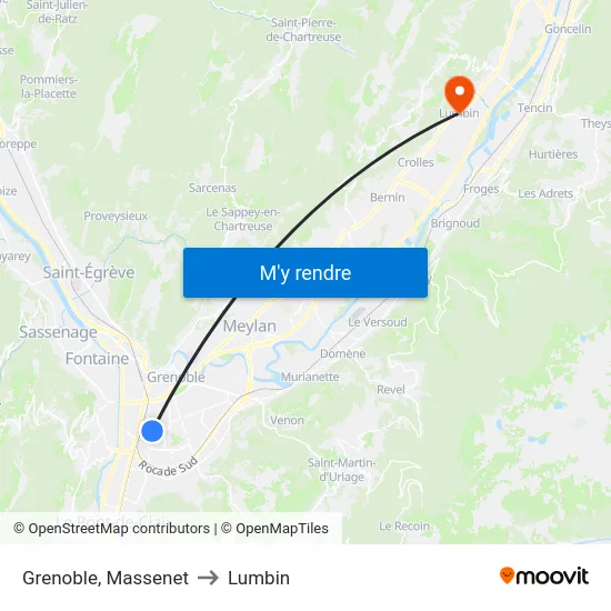 Grenoble, Massenet to Lumbin map
