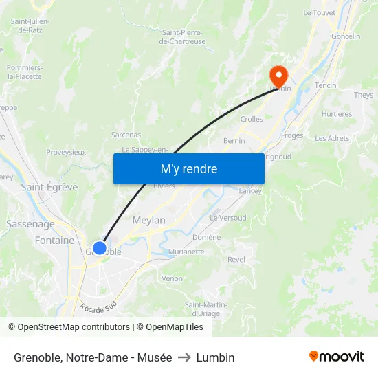 Grenoble, Notre-Dame - Musée to Lumbin map