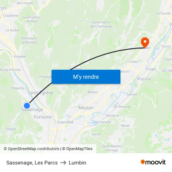 Sassenage, Les Parcs to Lumbin map