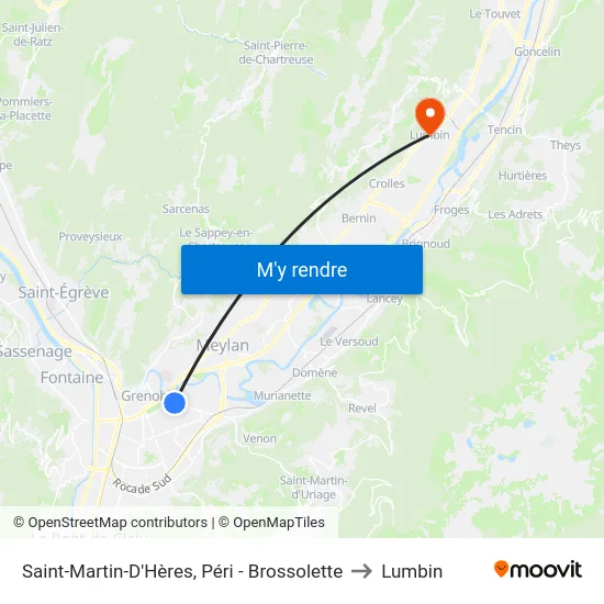 Saint-Martin-D'Hères, Péri - Brossolette to Lumbin map