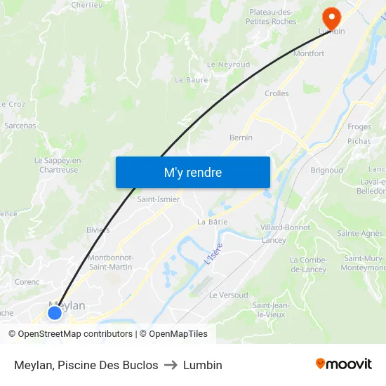 Meylan, Piscine Des Buclos to Lumbin map