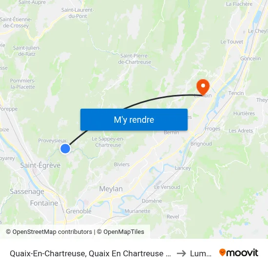 Quaix-En-Chartreuse, Quaix En Chartreuse Place to Lumbin map