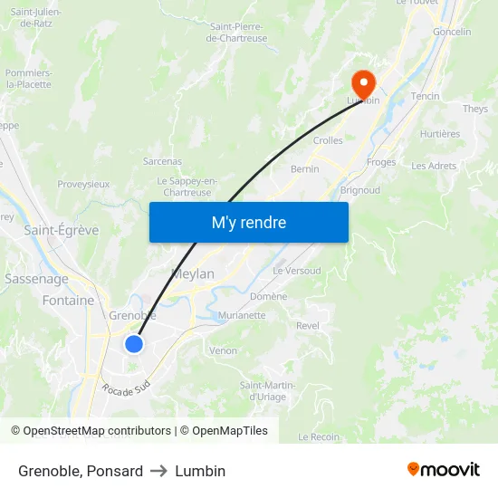 Grenoble, Ponsard to Lumbin map