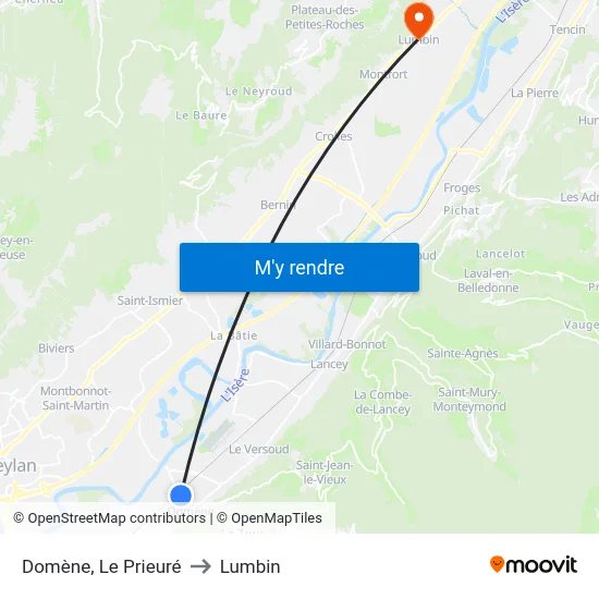 Domène, Le Prieuré to Lumbin map