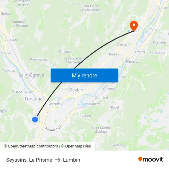 Seyssins, Le Prisme to Lumbin map