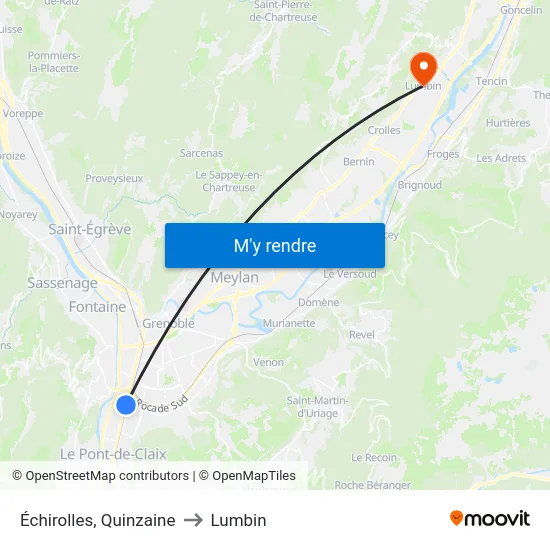 Échirolles, Quinzaine to Lumbin map