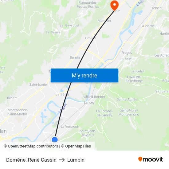 Domène, René Cassin to Lumbin map