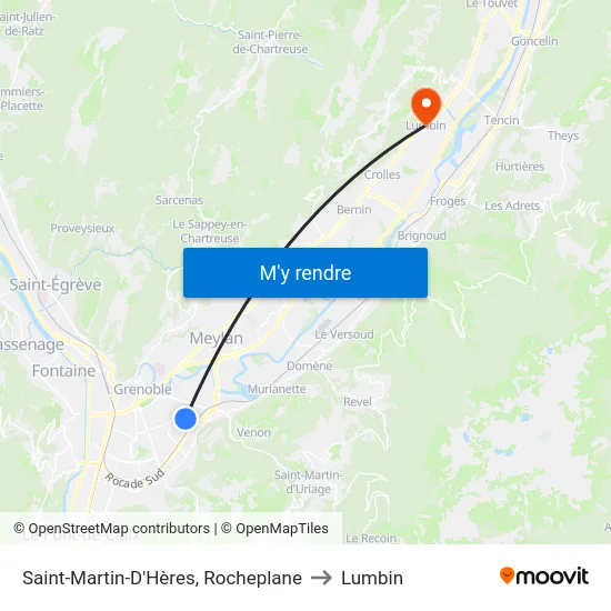 Saint-Martin-D'Hères, Rocheplane to Lumbin map