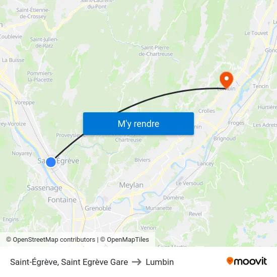Saint-Égrève, Saint Egrève Gare to Lumbin map