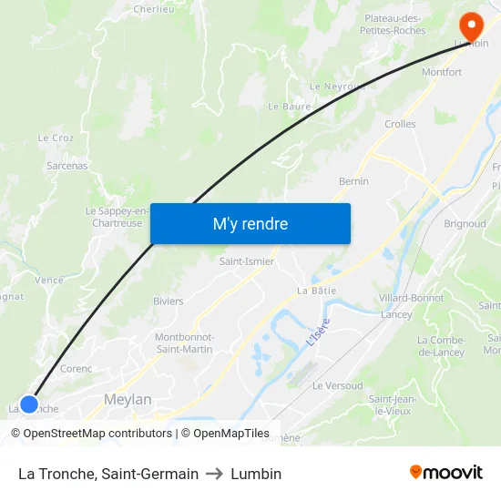 La Tronche, Saint-Germain to Lumbin map