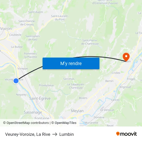 Veurey-Voroize, La Rive to Lumbin map