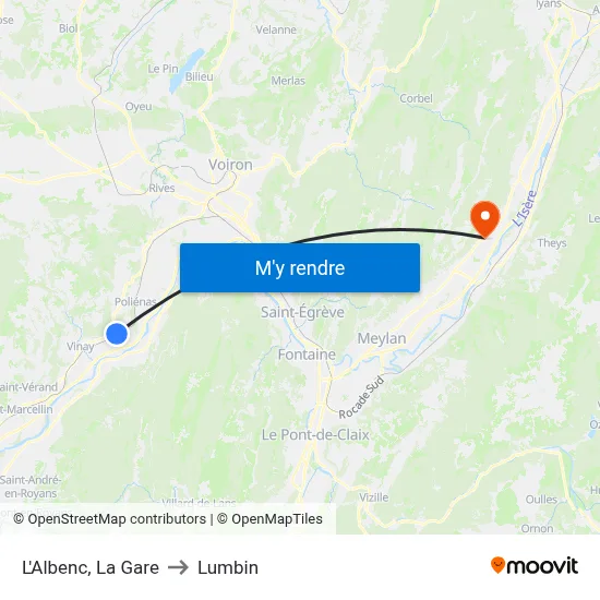 L'Albenc, La Gare to Lumbin map