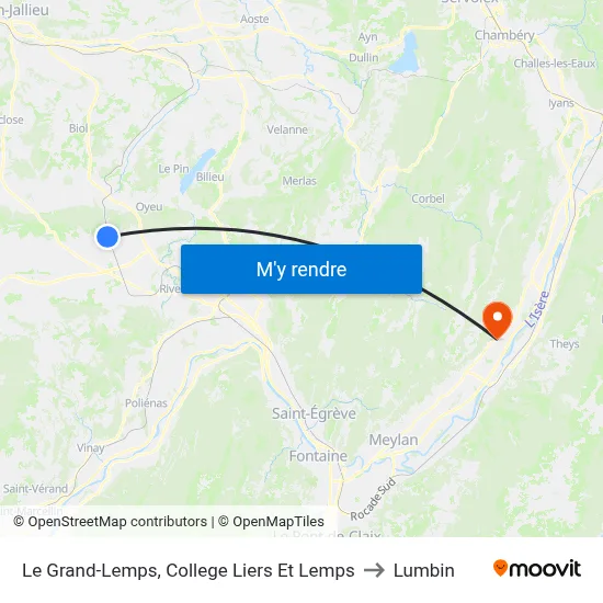 Le Grand-Lemps, College Liers Et Lemps to Lumbin map