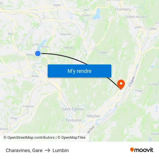 Charavines, Gare to Lumbin map