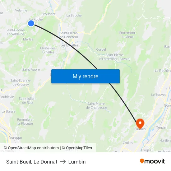 Saint-Bueil, Le Donnat to Lumbin map