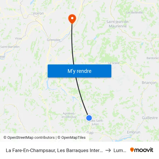 La Fare-En-Champsaur, Les Barraques Intermarche to Lumbin map