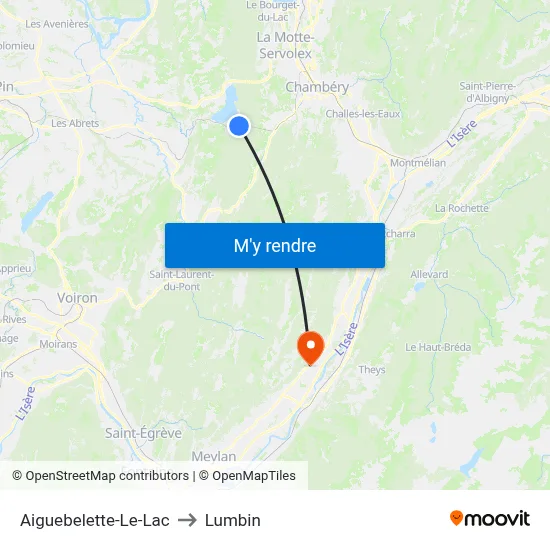 Aiguebelette-Le-Lac to Lumbin map