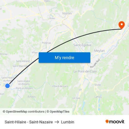 Saint-Hilaire - Saint-Nazaire to Lumbin map