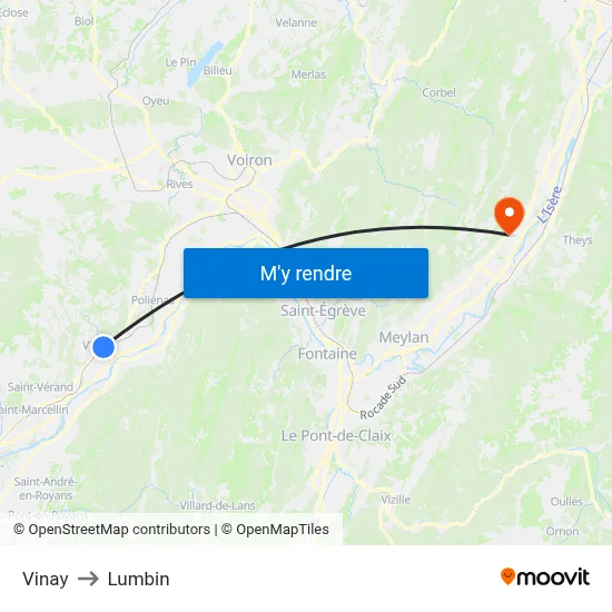 Vinay to Lumbin map