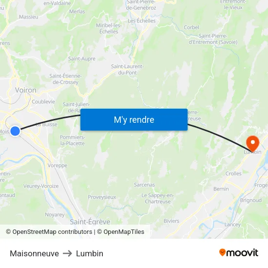 Maisonneuve to Lumbin map