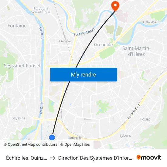 Échirolles, Quinzaine to Direction Des Systèmes D'Information map