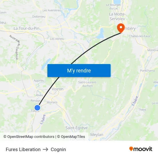 Fures Liberation to Cognin map