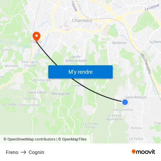Freno to Cognin map