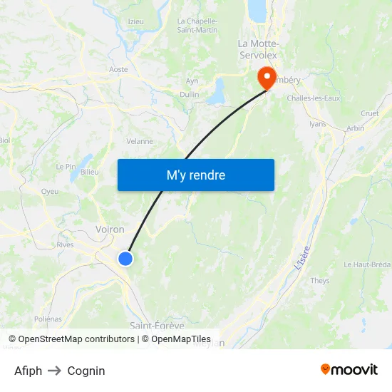 Afiph to Cognin map