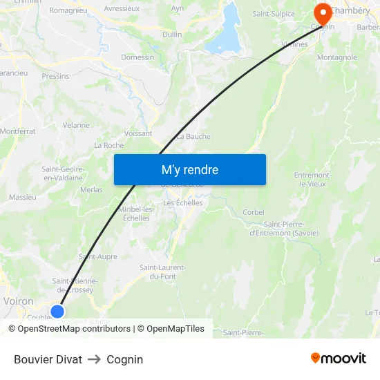 Bouvier Divat to Cognin map
