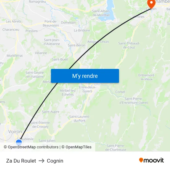 Za Du Roulet to Cognin map