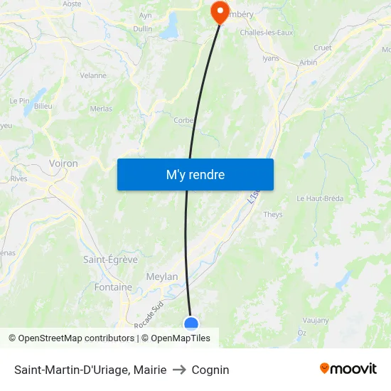 Saint-Martin-D'Uriage, Mairie to Cognin map