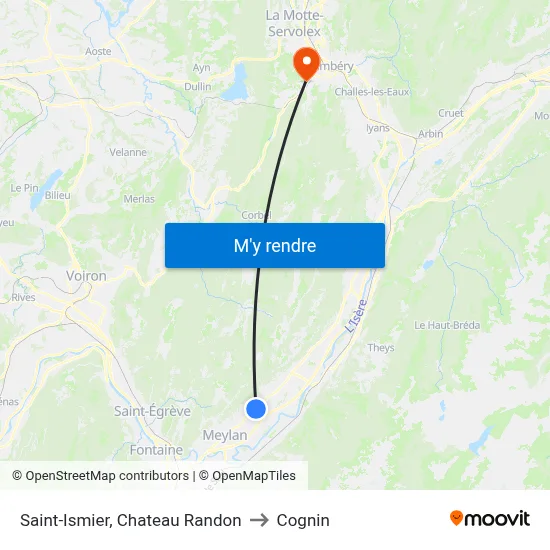 Saint-Ismier, Chateau Randon to Cognin map