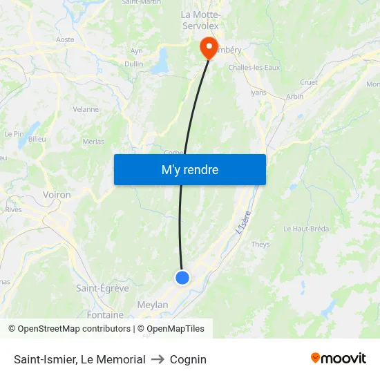 Saint-Ismier, Le Memorial to Cognin map