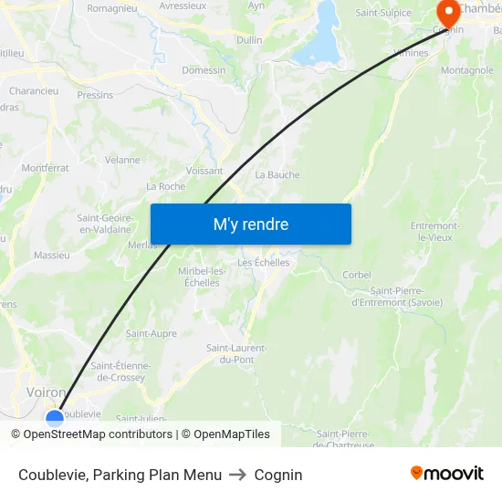 Coublevie, Parking Plan Menu to Cognin map