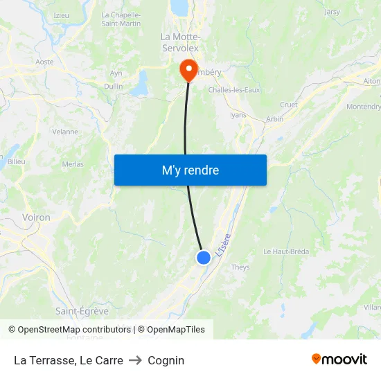 La Terrasse, Le Carre to Cognin map