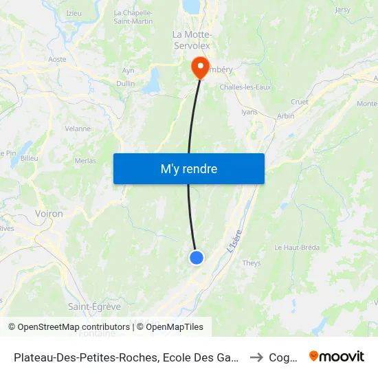 Plateau-Des-Petites-Roches, Ecole Des Gaudes to Cognin map