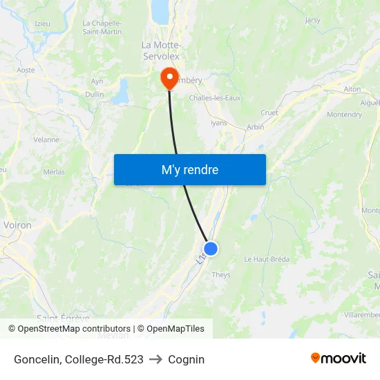 Goncelin, College-Rd.523 to Cognin map