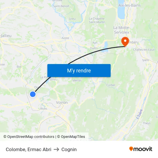 Colombe, Ermac Abri to Cognin map