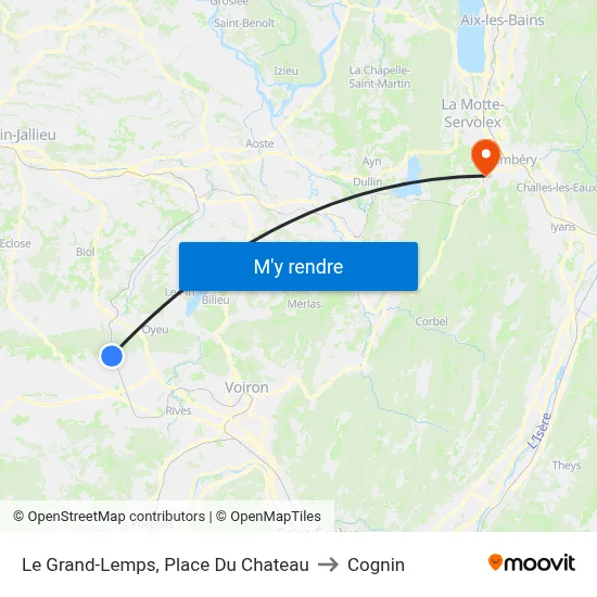 Le Grand-Lemps, Place Du Chateau to Cognin map