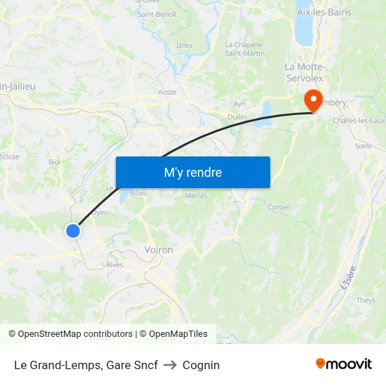 Le Grand-Lemps, Gare Sncf to Cognin map