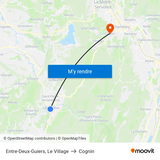 Entre-Deux-Guiers, Le Village to Cognin map