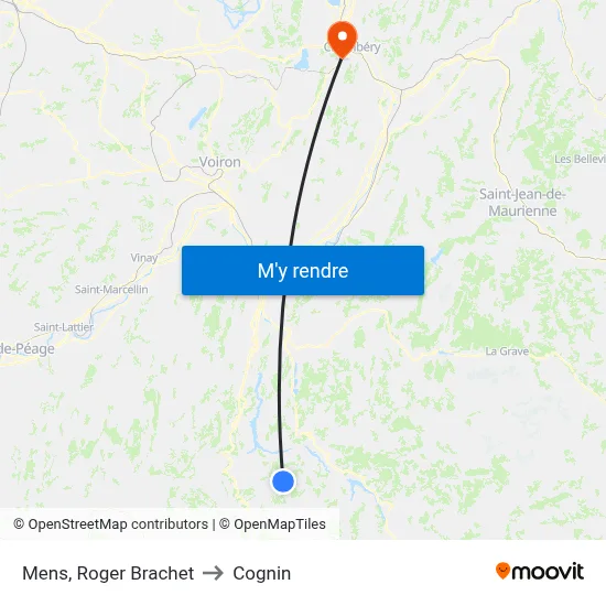 Mens, Roger Brachet to Cognin map